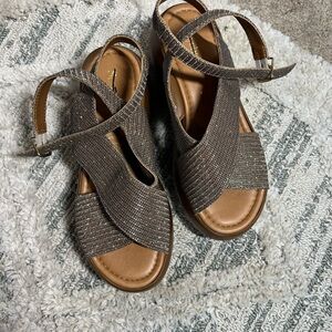 Seychelles Brown Textured Slingback Sandals
